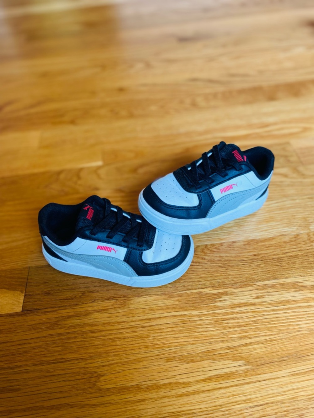 Puma Kids' Black, Light Gray & Pink Low-Top Sneakers